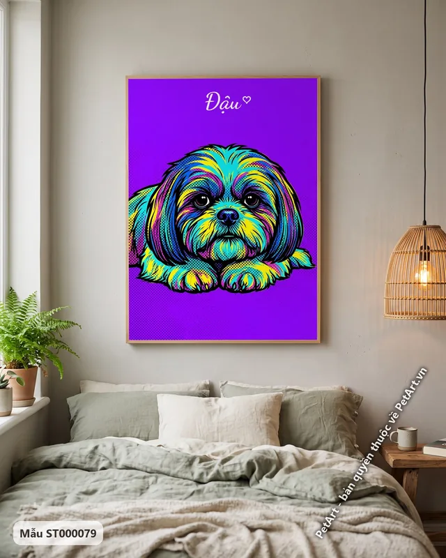 Tranh Pop Art nhiều màu · Shih Tzu