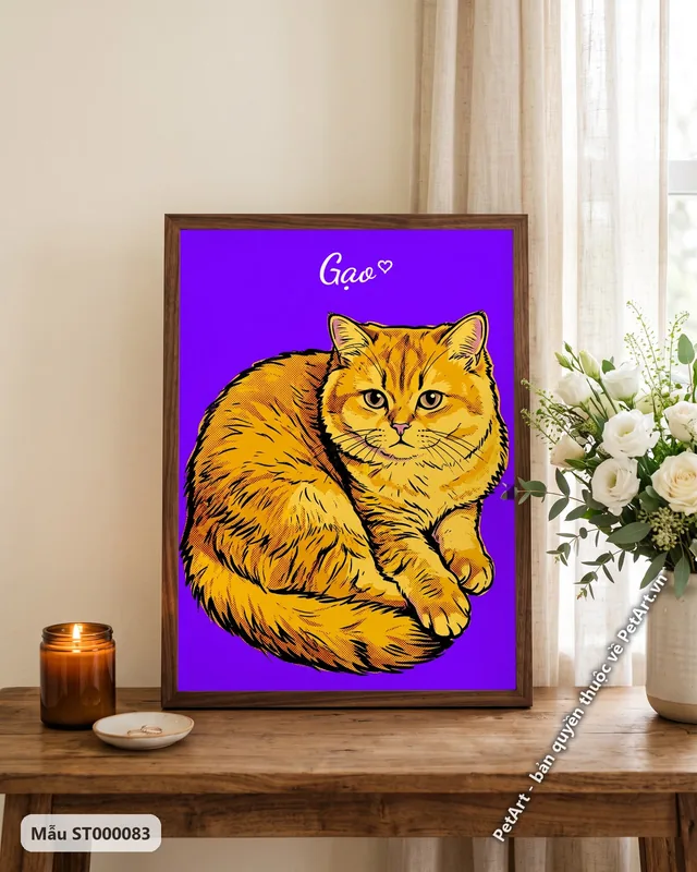 Tranh Pop Art nhiều màu · mèo Anh lông dài