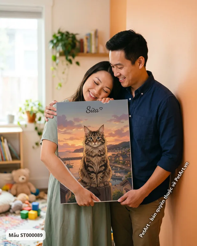 Mèo Maine Coon Anime hoàng hôn · góc khác
