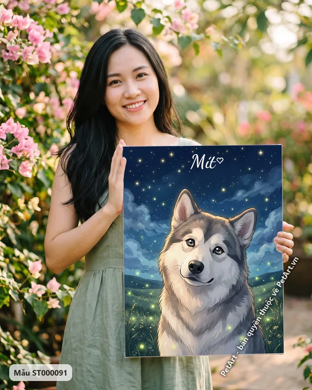 Chó Alaska Anime đêm sao · góc khác