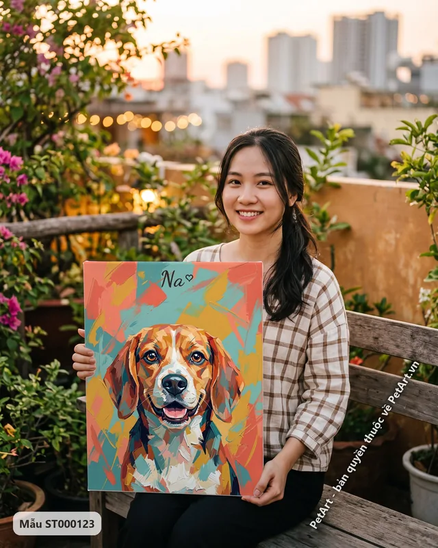 Chó Beagle cười, phong cách trừu tượng nghệ thuật · góc khác