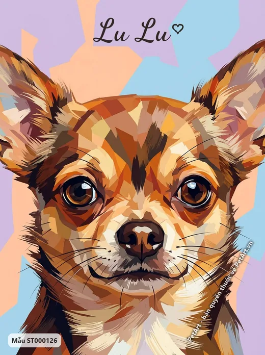 Chó Chihuahua nhìn thẳng, phong cách trừu tượng nghệ thuật · ảnh tranh